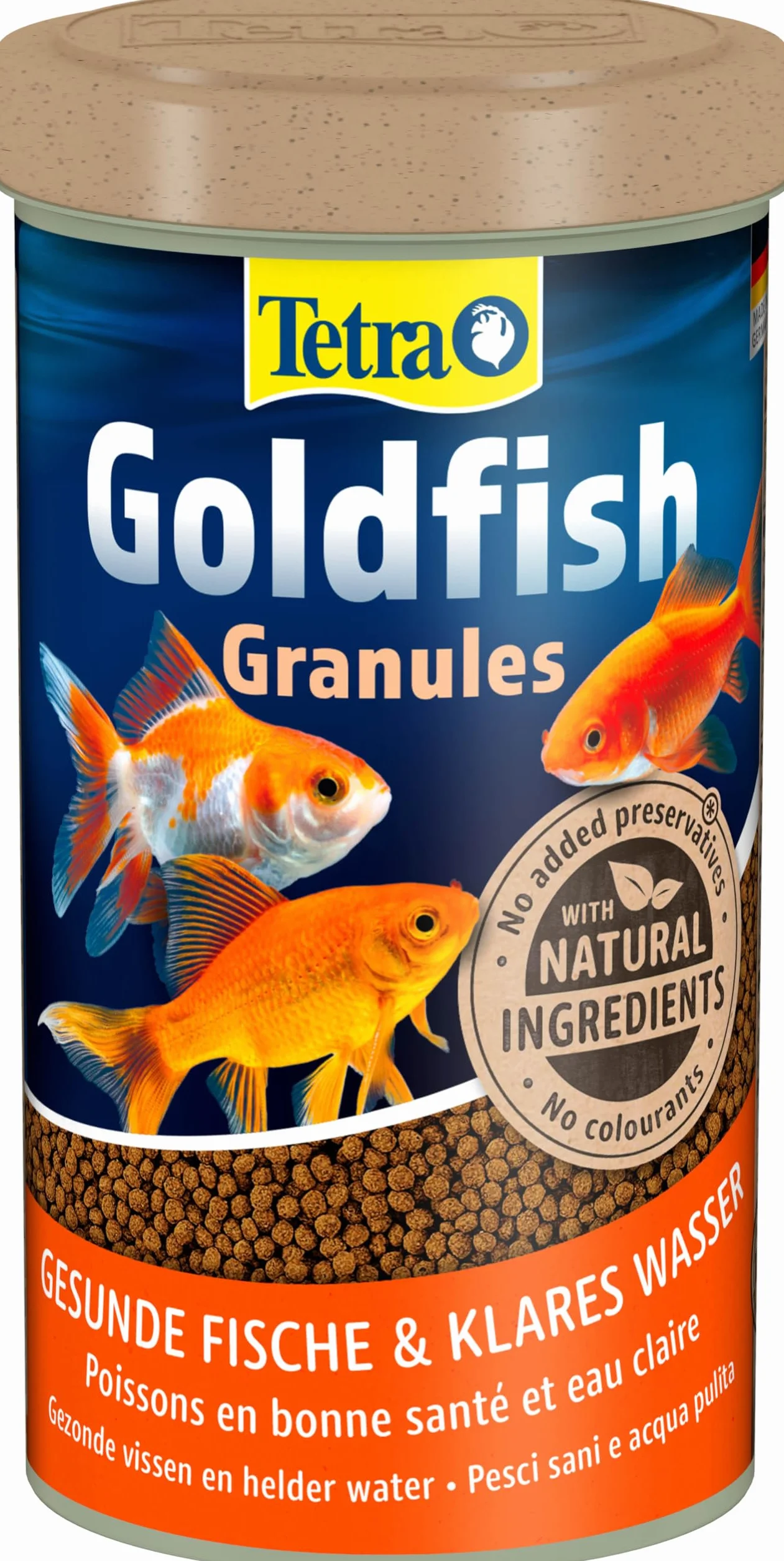 Tetra Goldfish Granules - Alimento granulado para carpines dorados y otros peces de agua fría, lata 500 ml