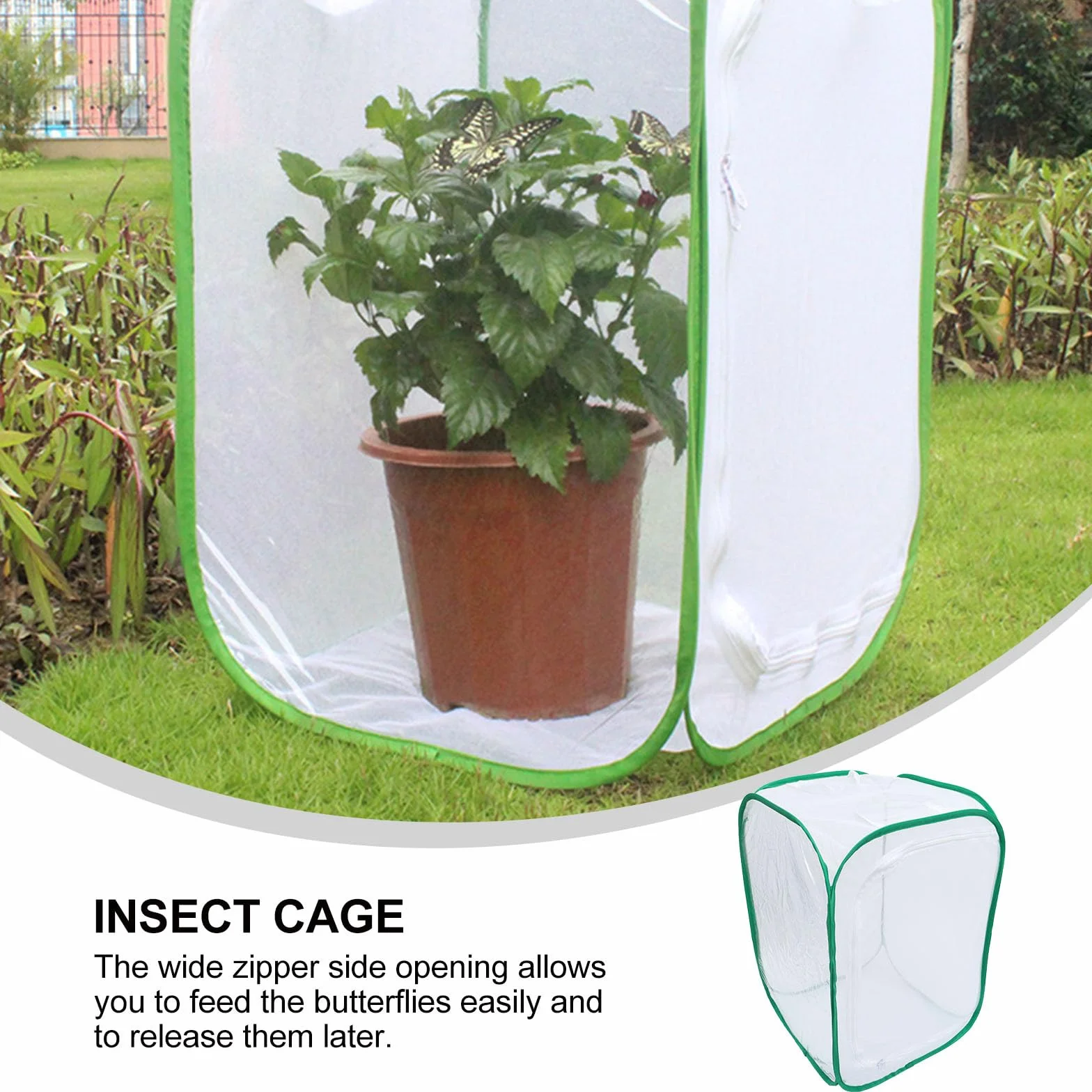 Jaula Plegable para Mariposas 40x40x60 Cm Malla Transpirable para Incubadora de Plantas y Hábitat Insectos, Caja Protectora para Mascotas y Cultivo de Plántulas