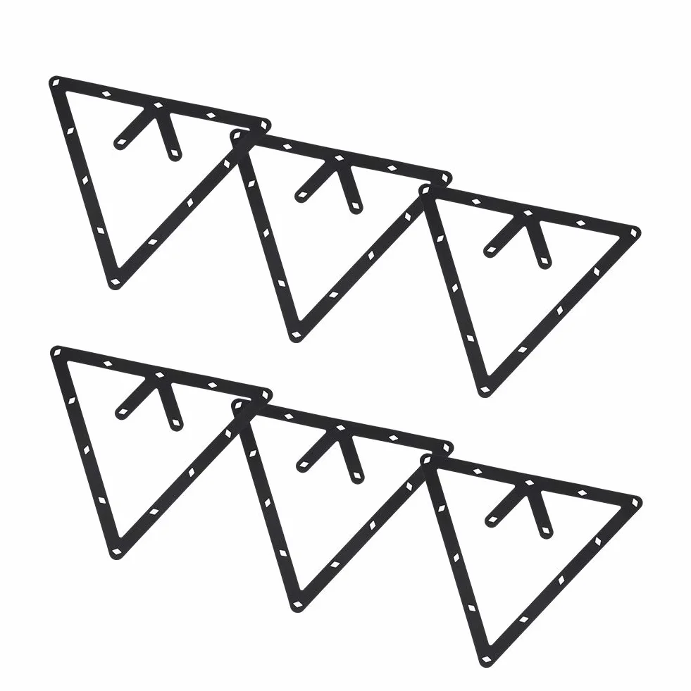 RiToEasysports Rack de Billar Triángulo Negro 6 Piezas Accesorio Mesa de Billar