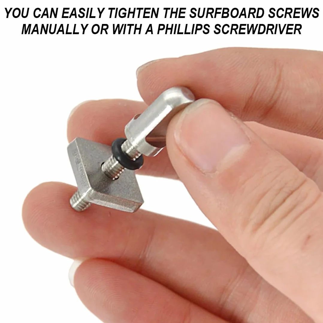 Tornillos para Aletas Sup de Acero Inoxidable 316 - 8 Piezas Resistentes a la Corrosión para Tablas de Surf