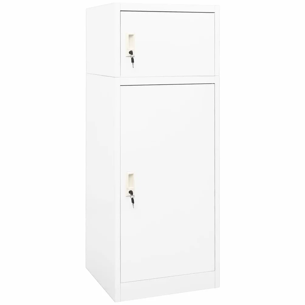 vidaXL Armario para el hogar, sala de estar, taquilla de almacenamiento para muebles, arnés con estante blanco, 53 x 53 x 140 cm, acero