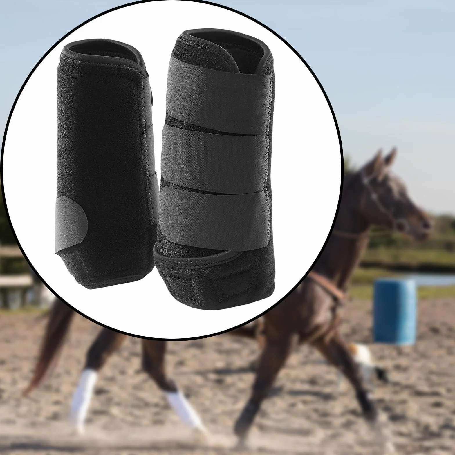 2X Protectores de Patas Delanteras y traseras para Caballos, con absorción de Impacto, para Entrenamiento, equitación y Equipo Ecuestre