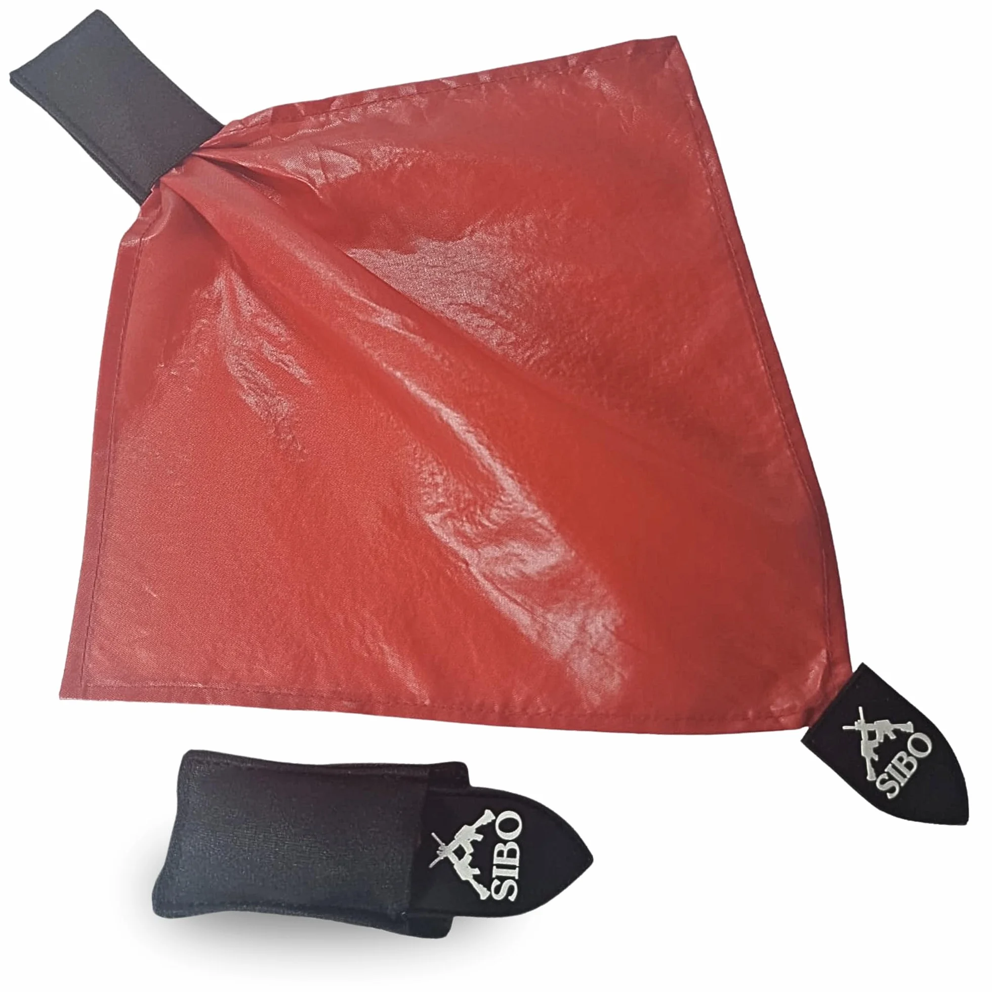 Sibo Pañuelo Rojo Airsoft con Pouch Integrado Deathrag MOLLE Accesorio Táctico