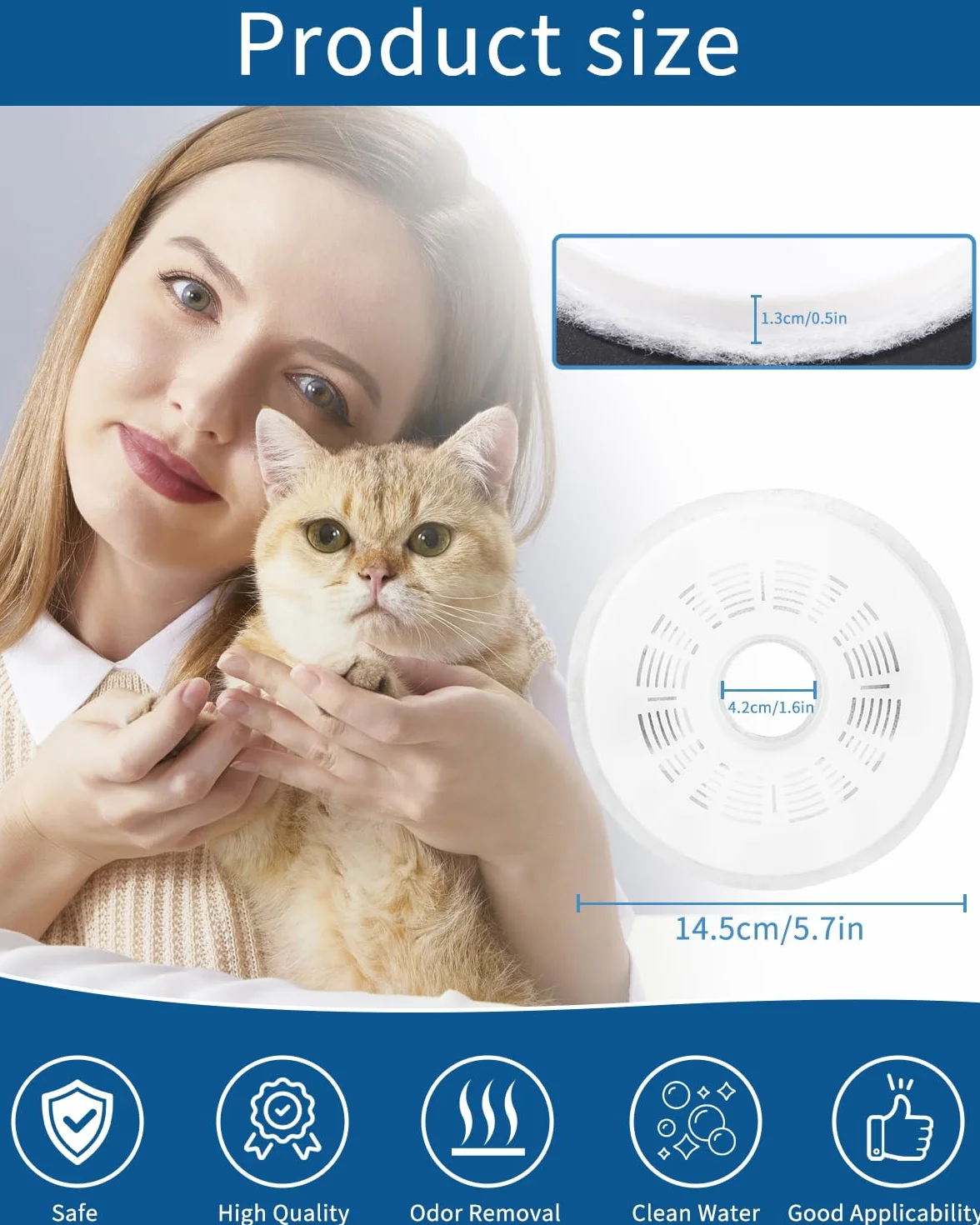 6 Piezas Filtros Fuente Gatos,Filtros Bebedero Gatos Fuente,Filtros de Repuesto de Fuente de Agua para 3L Fuentes de Flores,Fuente para Gatos con Resina y Carbón Activo para perros y gatos