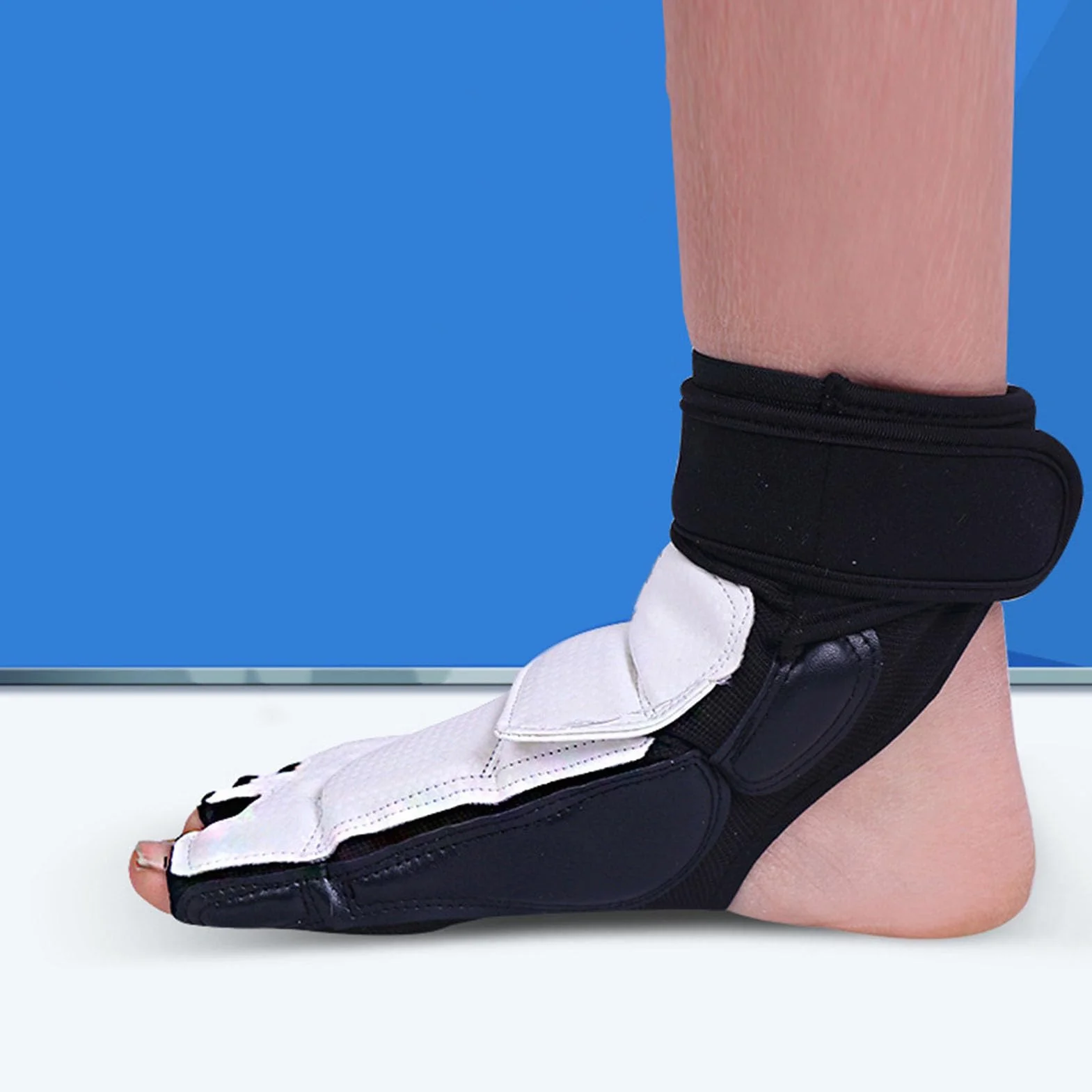 Alomejor Taekwondo Foot Protector Elástico Doble Fijación Material PU para Entrenamiento