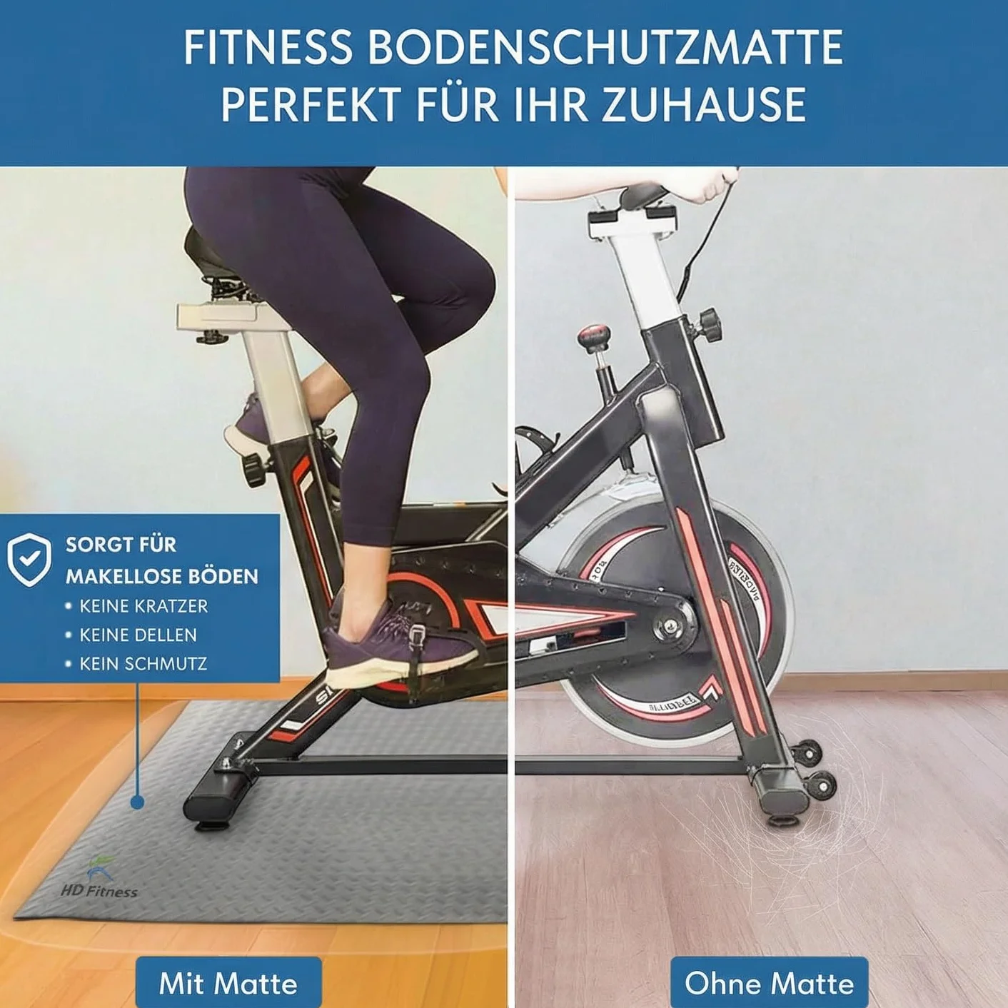 Esterilla gimnasio EVA antideslizante gruesa protección suelo alfombrilla cinta correr