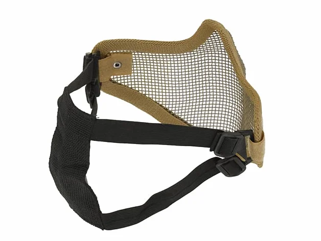 Máscara Protectora de Malla de Acero para Airsoft Ajustable con Bordes de Cordura