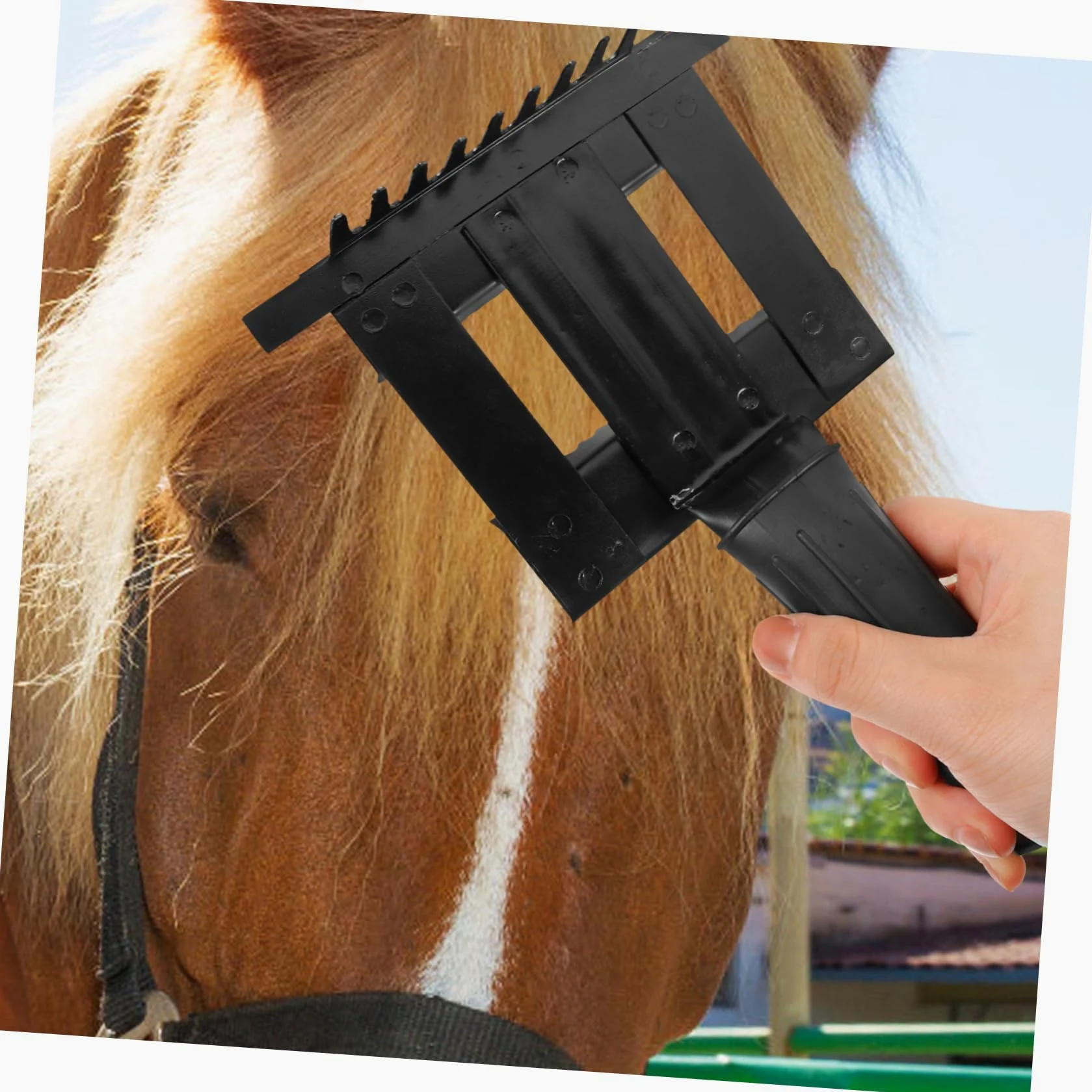 Toddmomy 5 Piezas Rastrillo Anti-picazón Sillín Cepillo De Autolimpieza Juguete Mascota Equipo Impermeable Peine Agente De Mudanzas Cerda Aseo Limpieza De Caballos Caucho Black