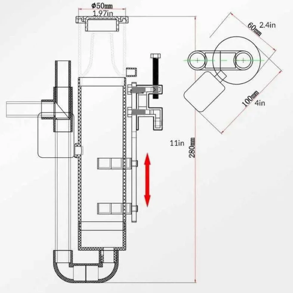 OCTO Bombas de Agua para acuarios Skimmer Classic NS-80 de Colgar Bomba OTP-200S hasta 100 L