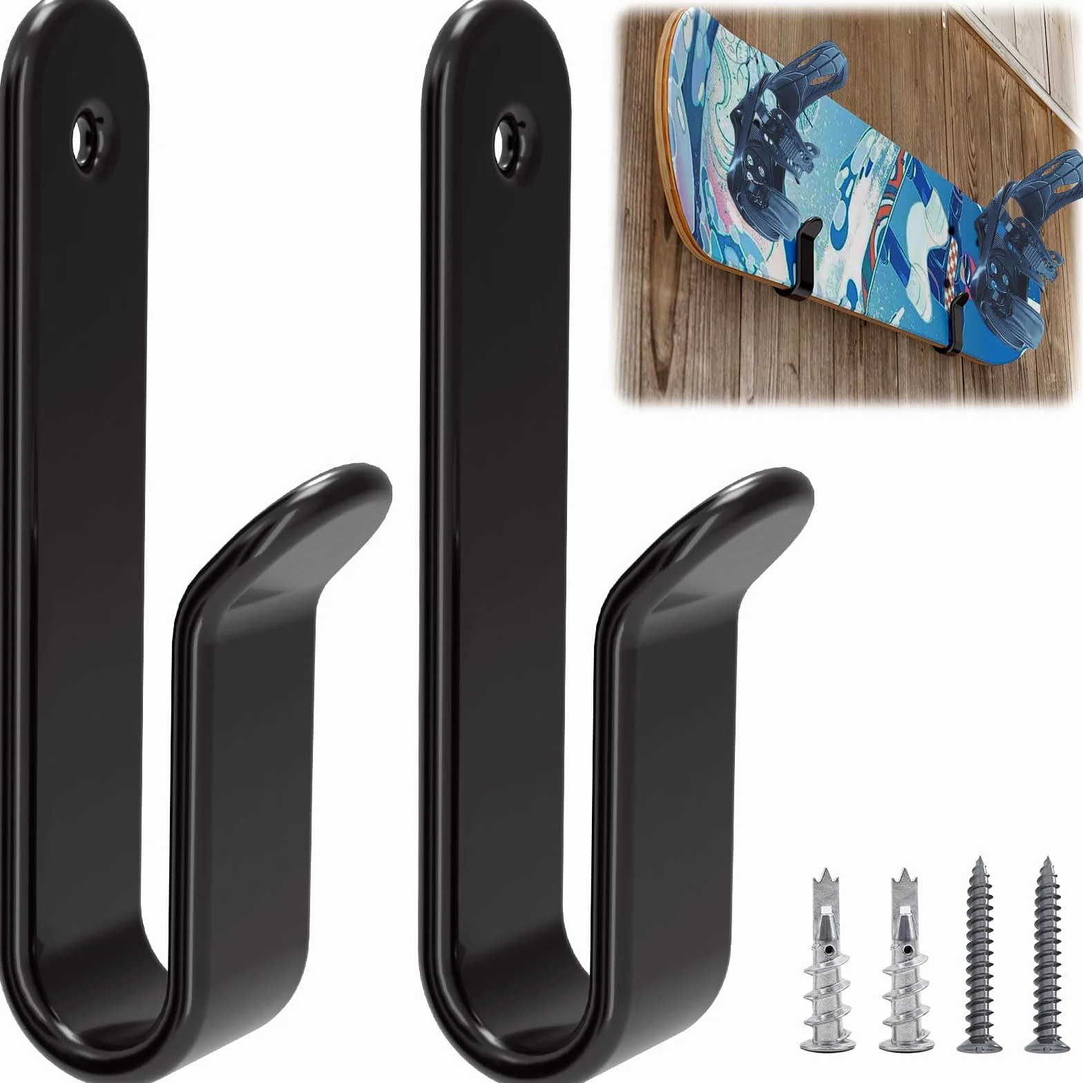 Soporte de pared para tabla de snowboard, clips horizontales de montaje para garaje