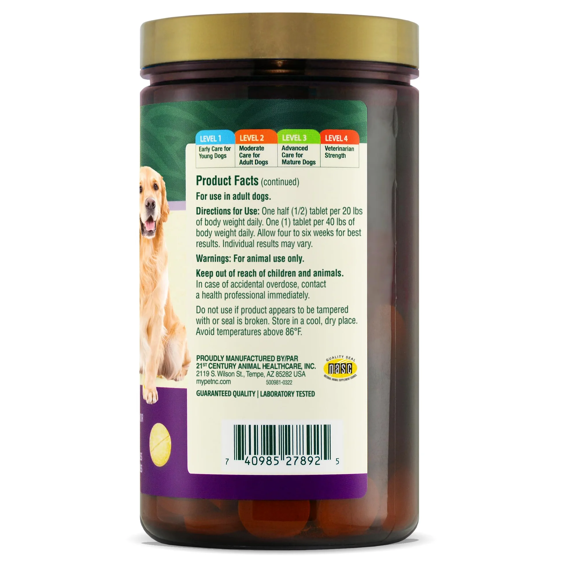 PetNC Natural Care, Salud de Cadera y articulación, Nivel 4, Sabor hepático, 150 masticación