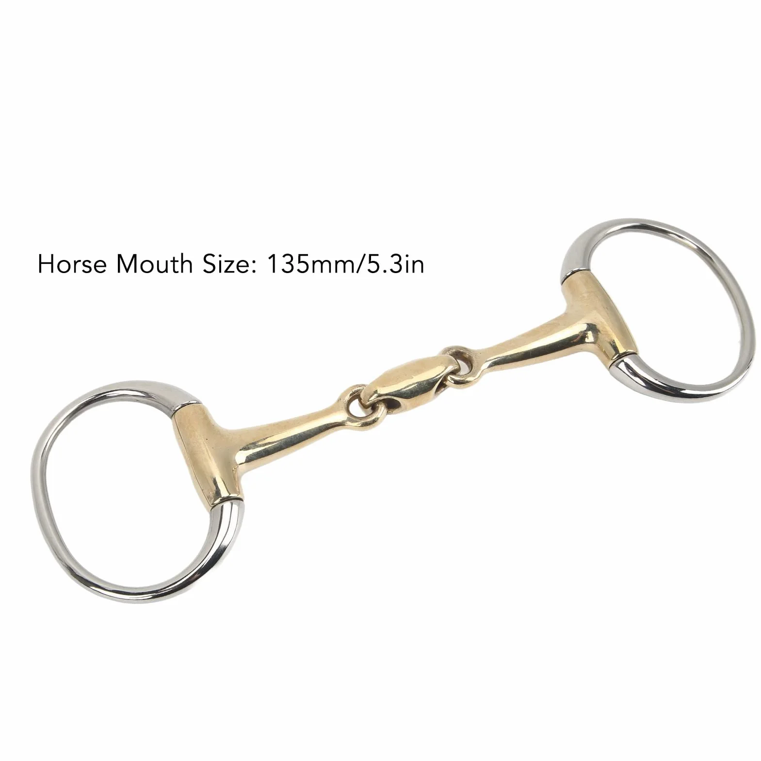 Caballo Anillos Snaffle bit, Acero Inoxidable Caballo Boca bit, Cobre Bisagra Caballo Anillos Sueltos Curvo Ángulo Lozenge para Regalos al Aire Libre
