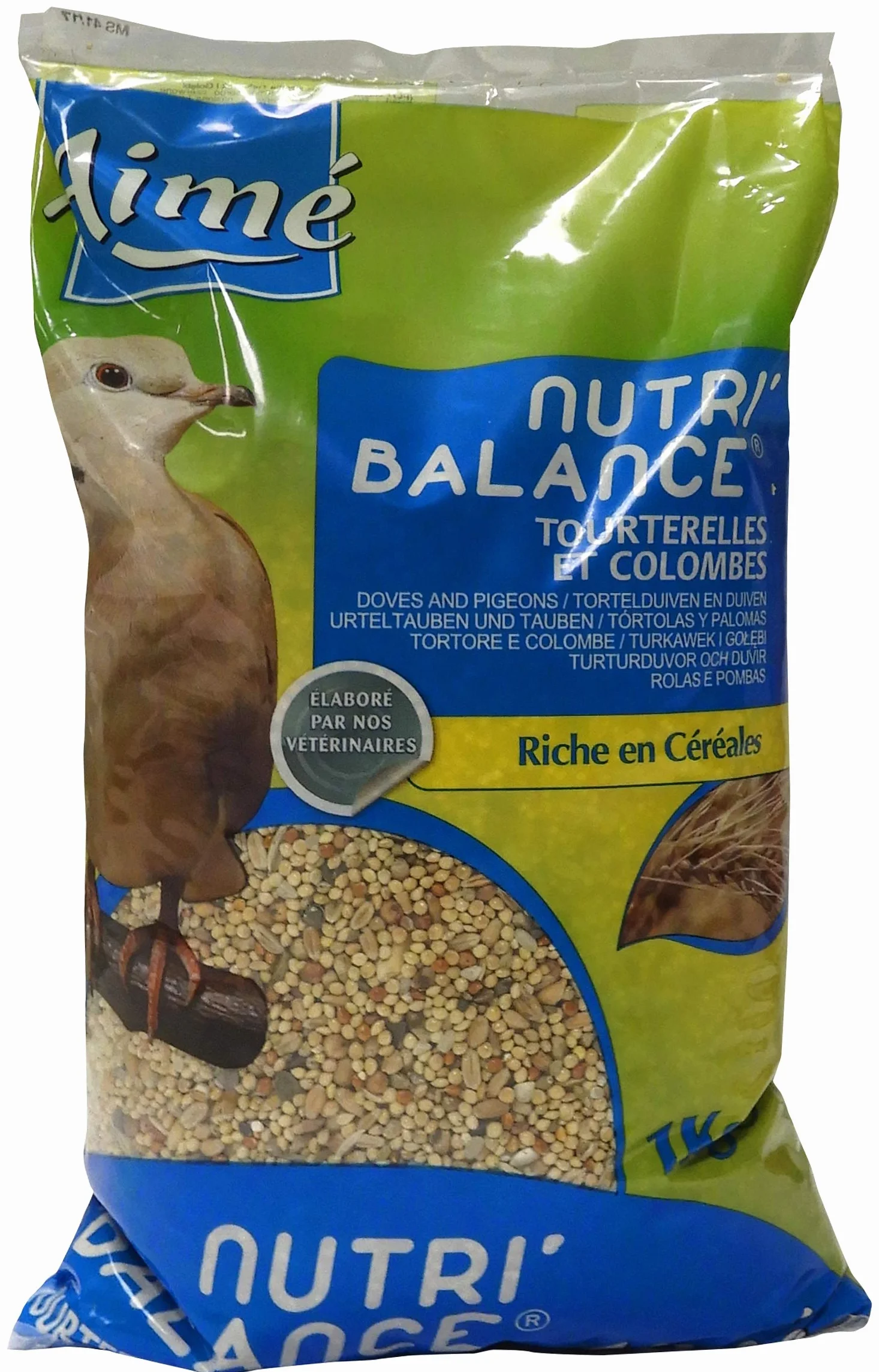 Alimentos para tórtolas y Palomas, NUTRI'BALANCE Comida para tórtolas y Palomas, Bolsa de 1 kg