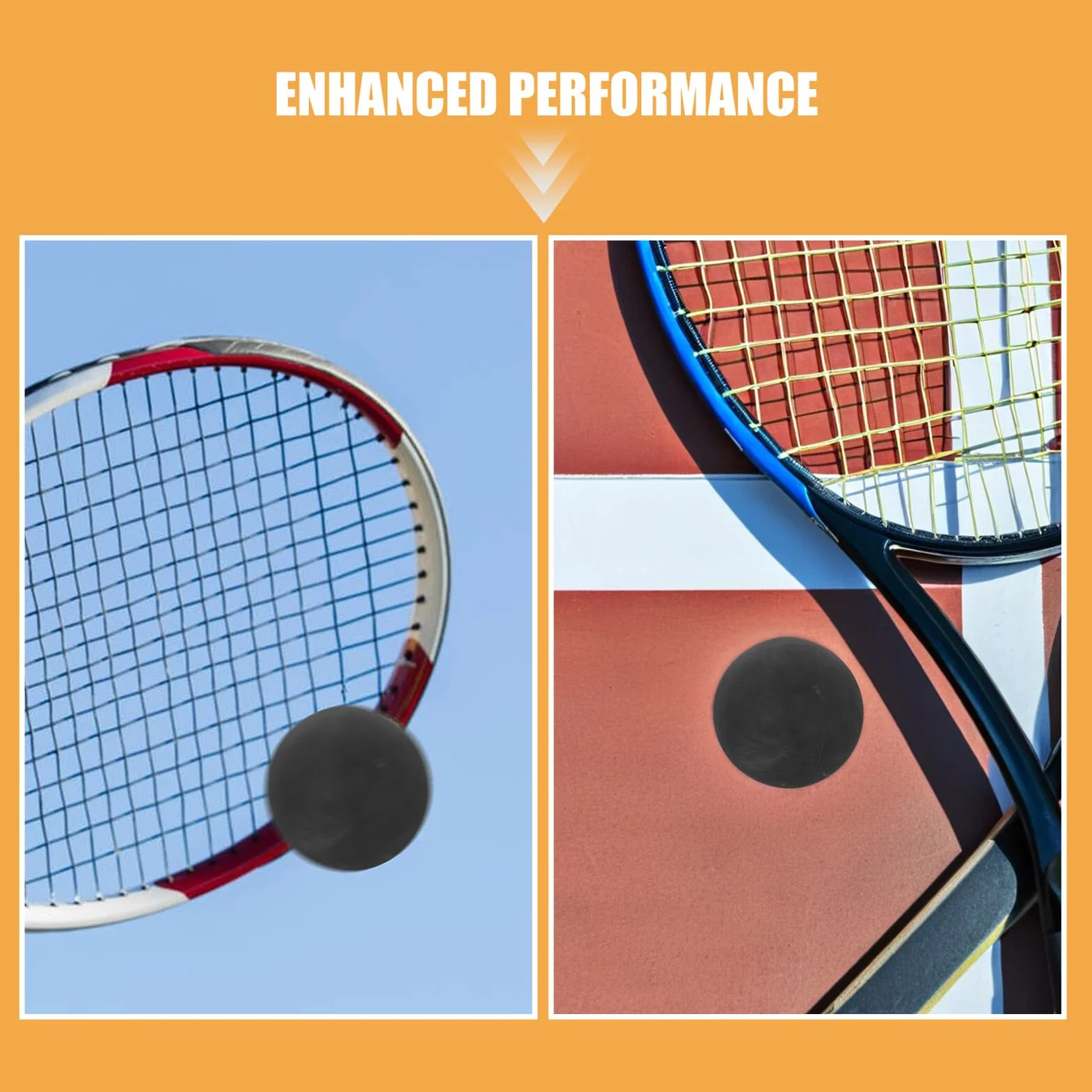 ifundom 6 Balones de Squash de Goma Negra para Entrenamiento, Raquetbol y Coordinación