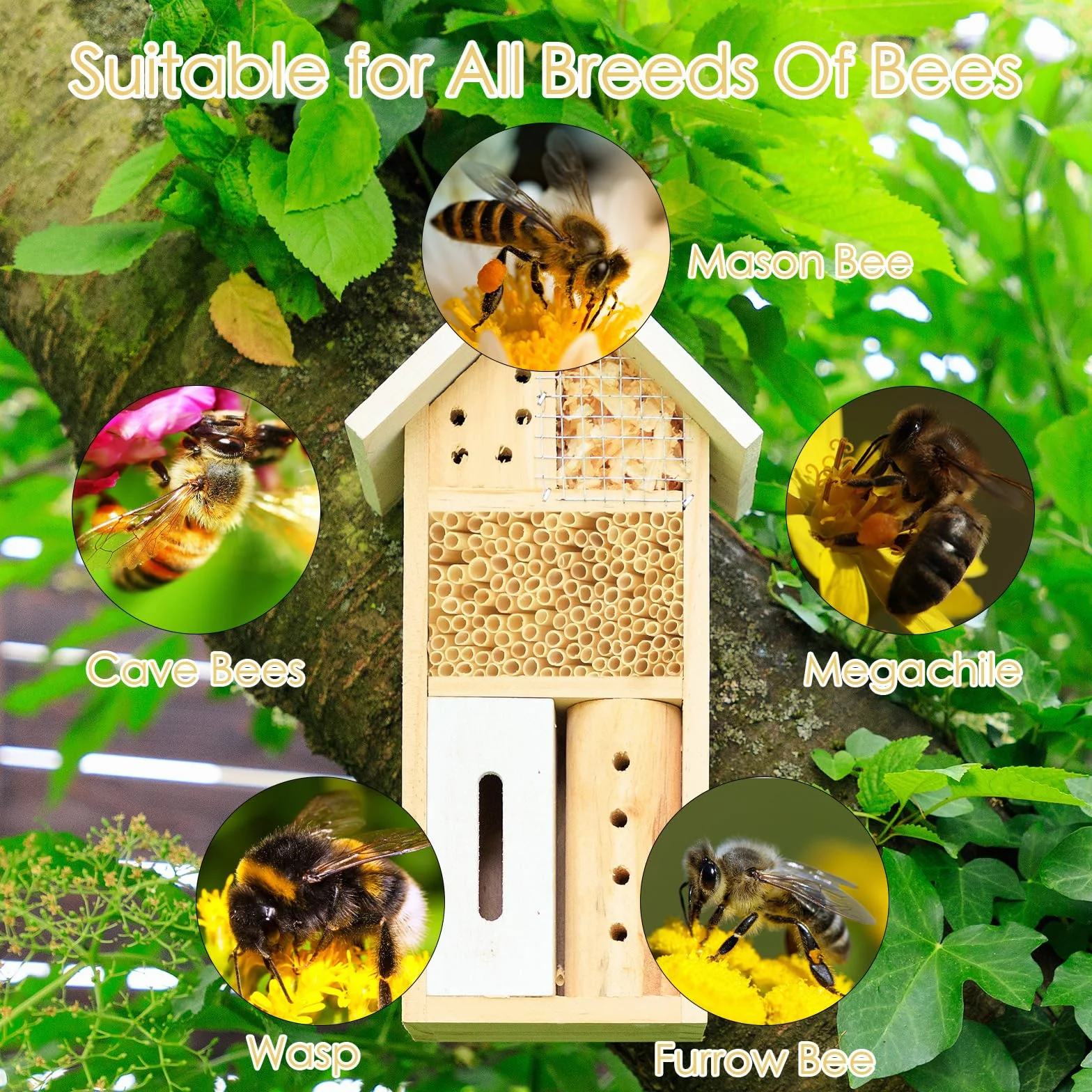 300PCS Pajitas de Trigo, 14.5 CM de Largo Diámetro 3-5 MM para Abejas Silvestres, Material Insectos Anidación para Relleno Hotel de Insectos, Casa de Abejas, Hotel de Abejas, Casa de Insectos