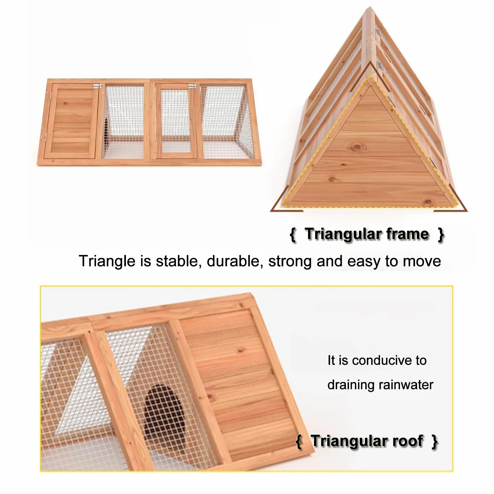 Jaula Pequeña para Conejos, Jaula para Codornices, Jaula de Madera para Conejos, Gallinero de Exterior con Red de Ventilación para Hurones, Chinchillas y Erizos