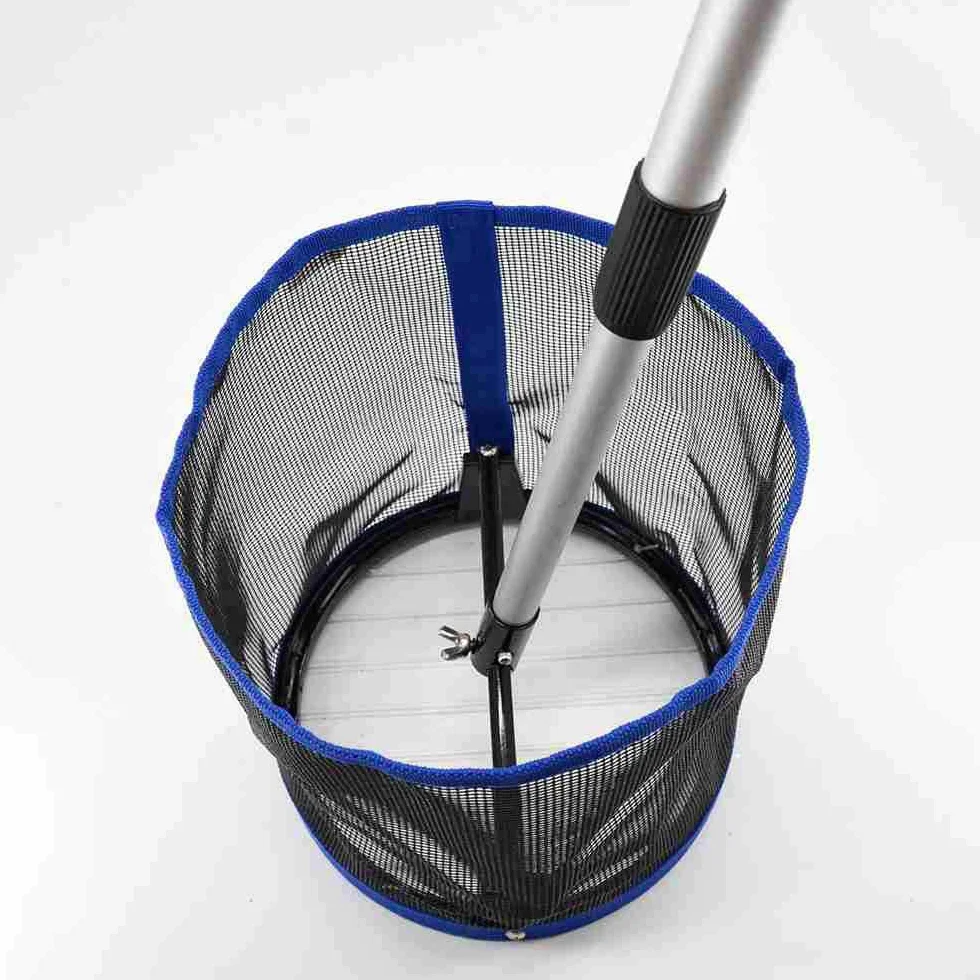 Ejoyous Recogedor de Pelotas de Tenis de Mesa Capacidad 120 Pelotas Poste Ajustable 58-92 cm Nailon Ligero