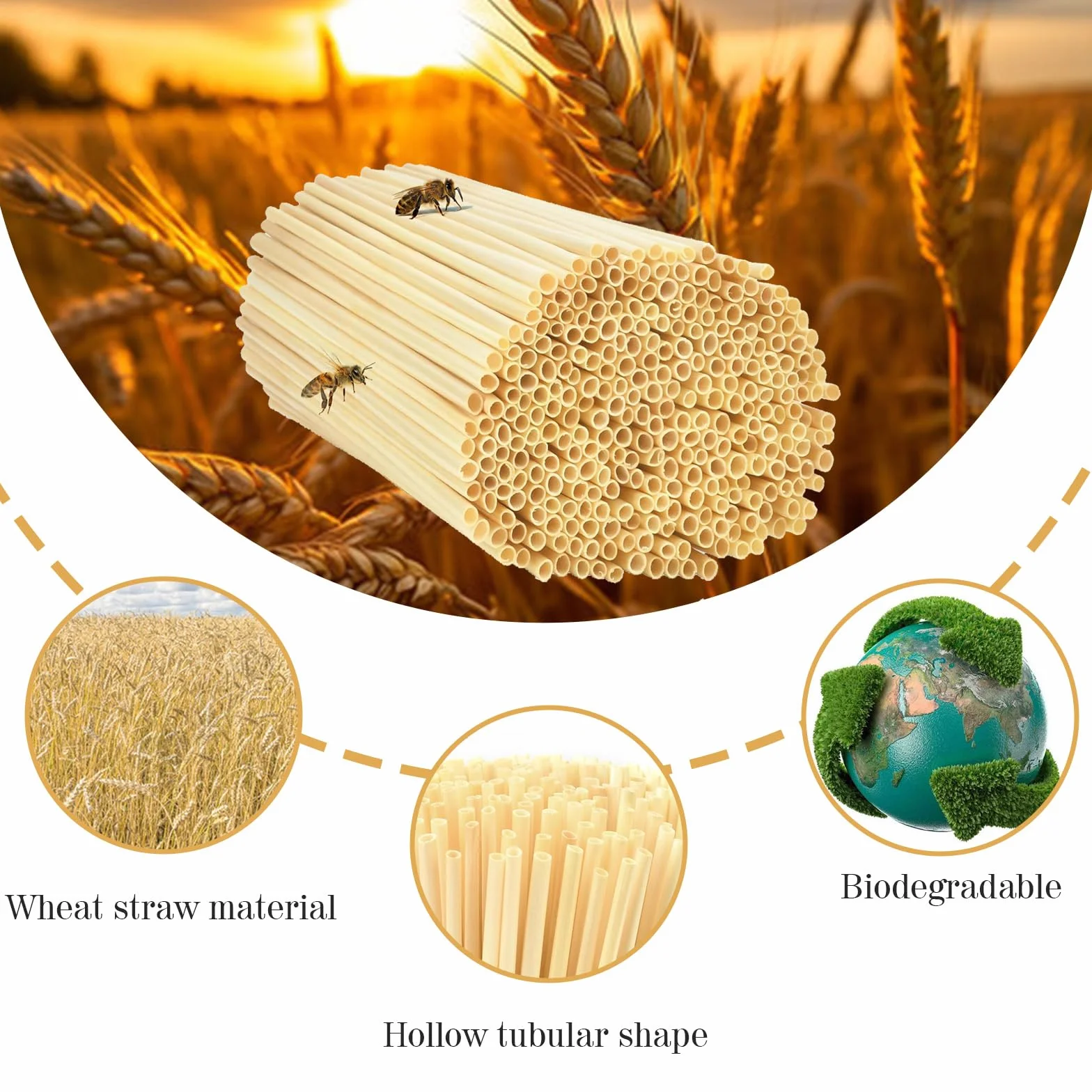 500 Piezas Tubo para Nido de Abejas,14.5 CM Largo, Tubo de Cartón para Apicultores,Accesorios para Casa de Insectos,para Rellenar Hotel de Insectos,Casa de Abejas, Hotel de Abejas