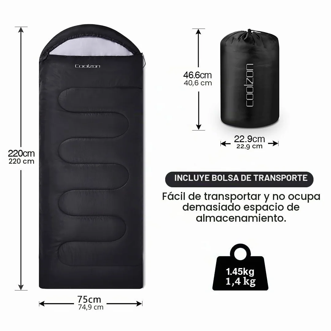 Saco de Dormir Adulto Impermeable Ultraligero para 3-4 Estaciones Acampada Senderismo
