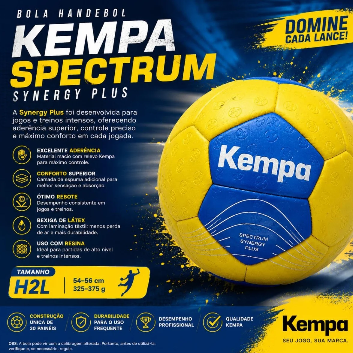 Kempa Spectrum Synergy Plus Pelota de Balonmano 30 Paneles Partido Entrenamiento
