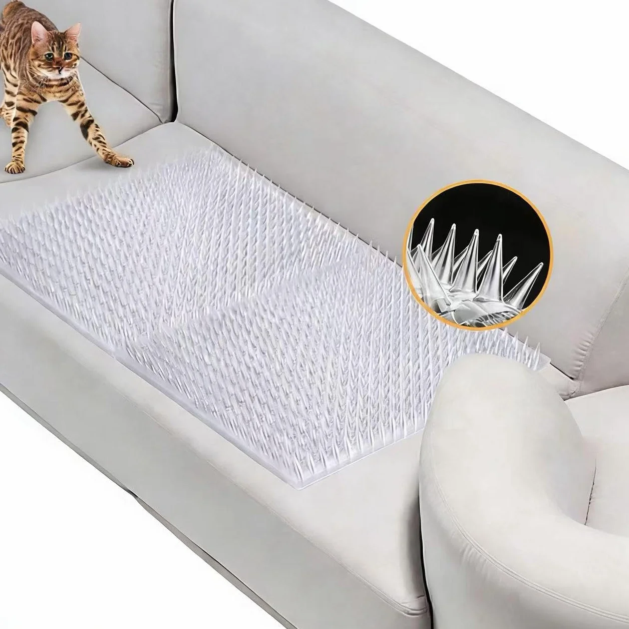 Paquete de 10 Alfombrillas para Gatos, 13 x 16 Pulgadas, estacas disuasorias de Mascotas, Valla Repelente de Gatos Humana para Interiores y Exteriores