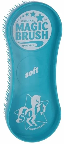 Kerbl Original Magic Brush - Juego de 3 cepillos para caballos, cuidado de caballos, cepillo de masaje, jellyfish