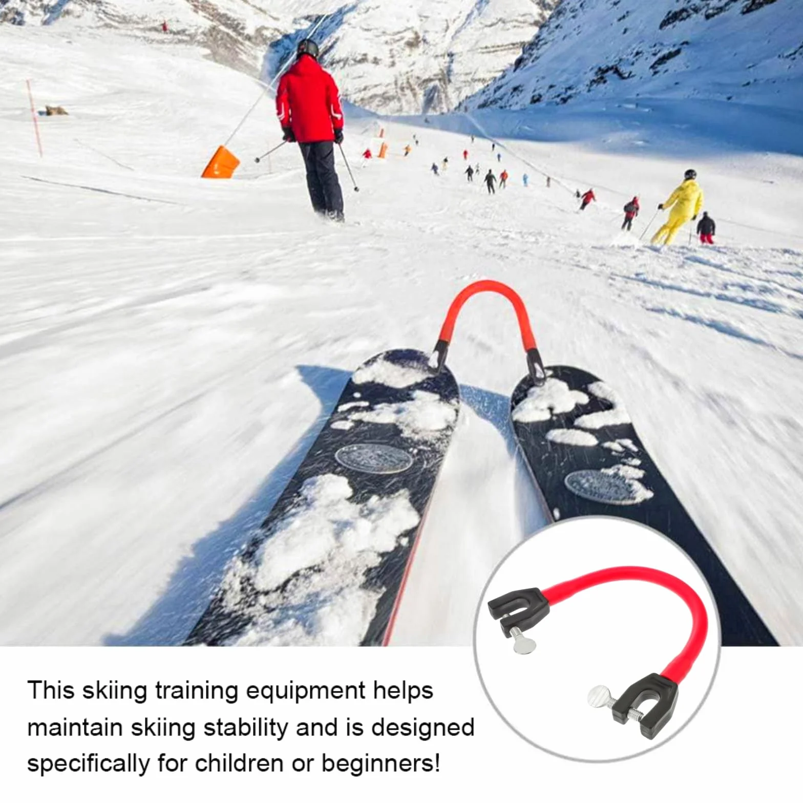 Conector de Puntas de Esquí para Principiante, Ayuda para Entrenamiento de Esquí, Control de Velocidad, Accesorio Rojo, 1 Pieza