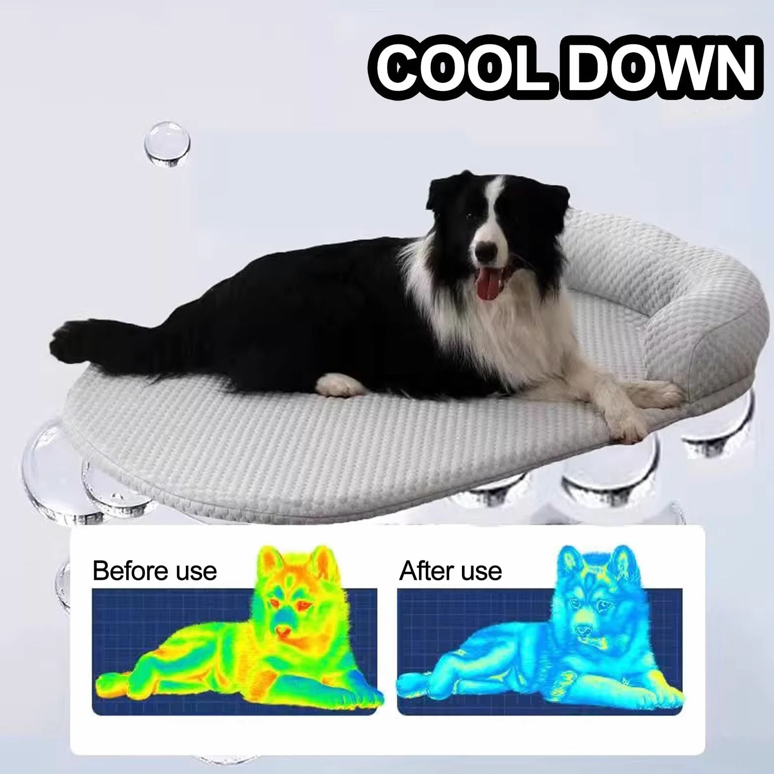 Manta Refrescante Perro con Almohada, Extraíble for Limpieza, Base Antideslizante(Green,80x60cm)