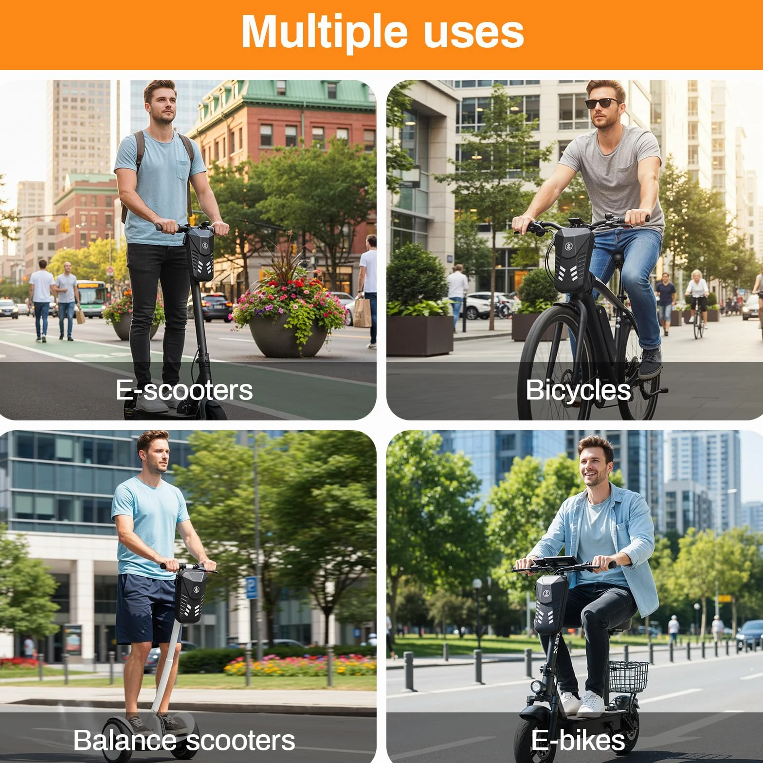 TLGREEN Bolsa impermeable para patinete eléctrico, 3L/4L gran capacidad, para Xiaomi Mijia Sedway Ninebot