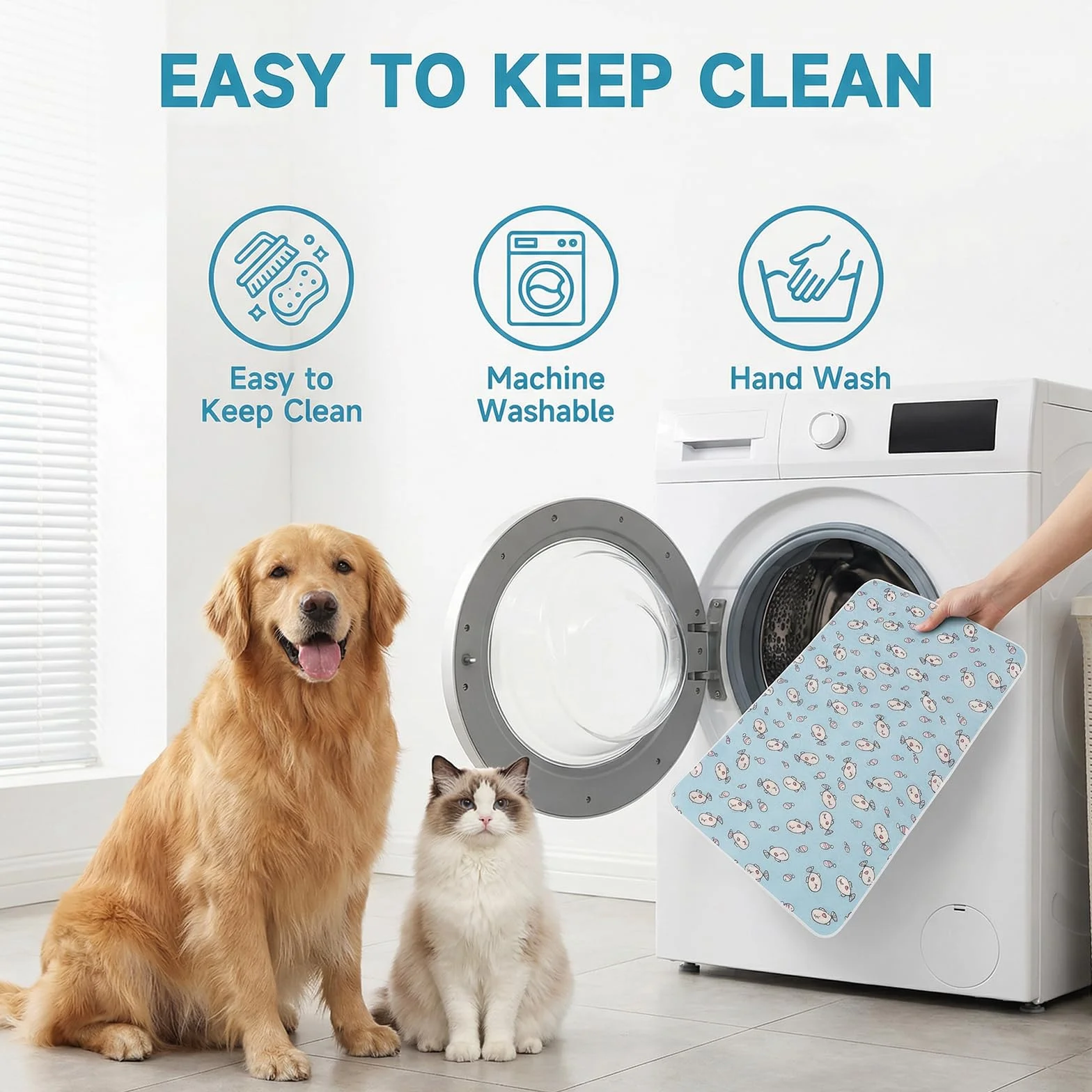 Ninonly Alfombra Refrescante para Perros y Gatos, 50x70cm Cama Fresca para Mascotas, Colchoneta Refrescante Alfombrilla de Verano Lavable a Máquina y Plegable, Manta Fria Ideal para Hogar Coche Viaje