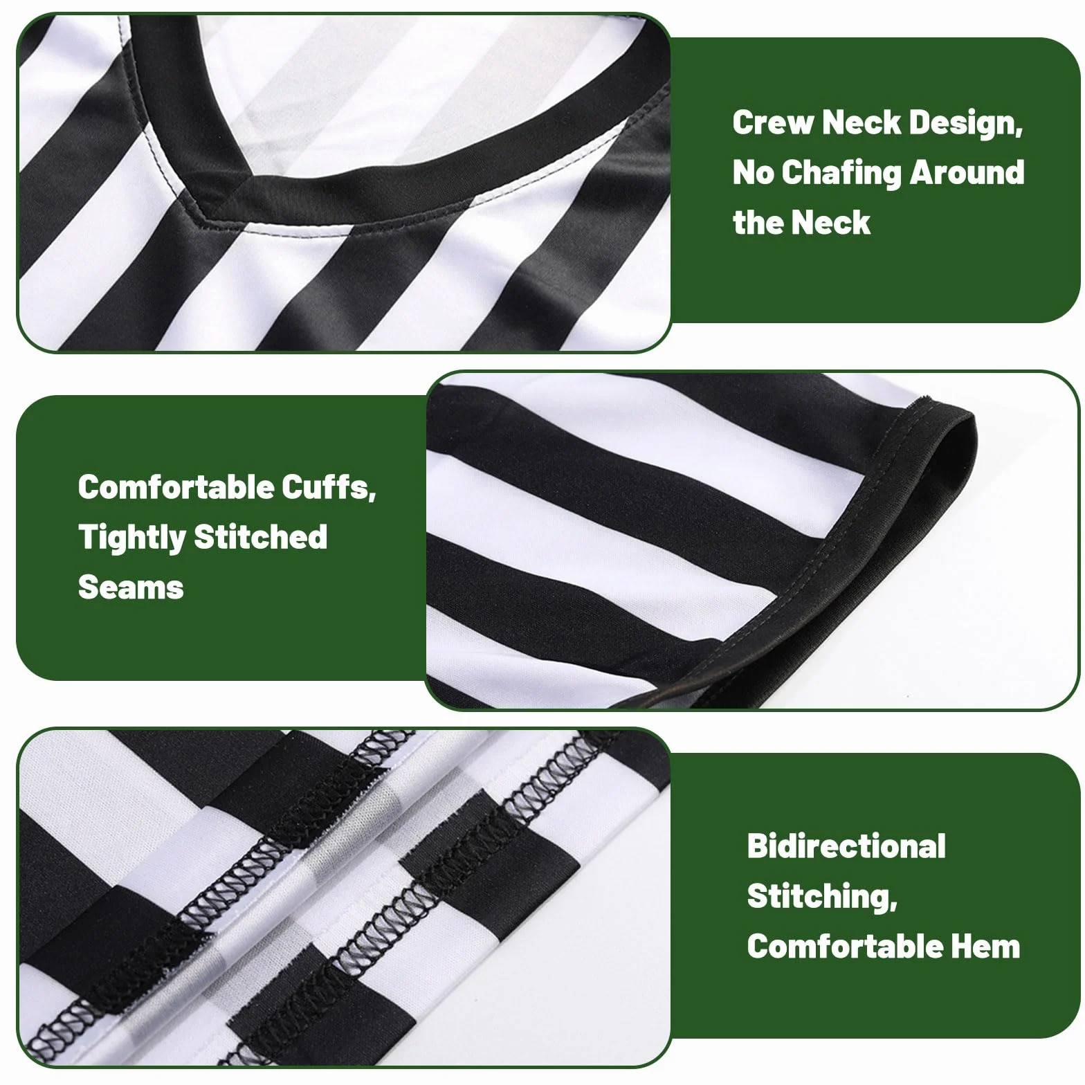 Conjunto de Uniforme de Árbitro 4 Piezas con Cuello Cremallera, Silbato, Sombrero y Bandera para Fútbol
