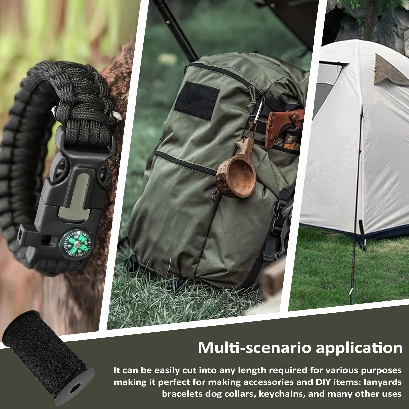 Cuerda de nailon paracord 4 mm 100 m para manualidades bricolaje camping