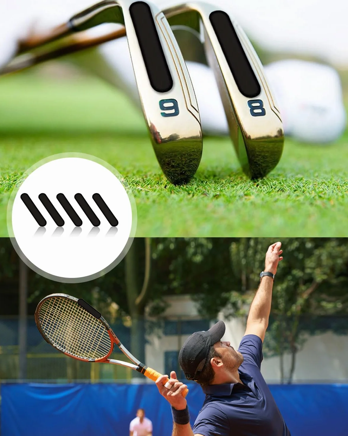 Cinta de Plomo Adhesiva de Tenis Golf Pickleball 5g 12 pcs Negro