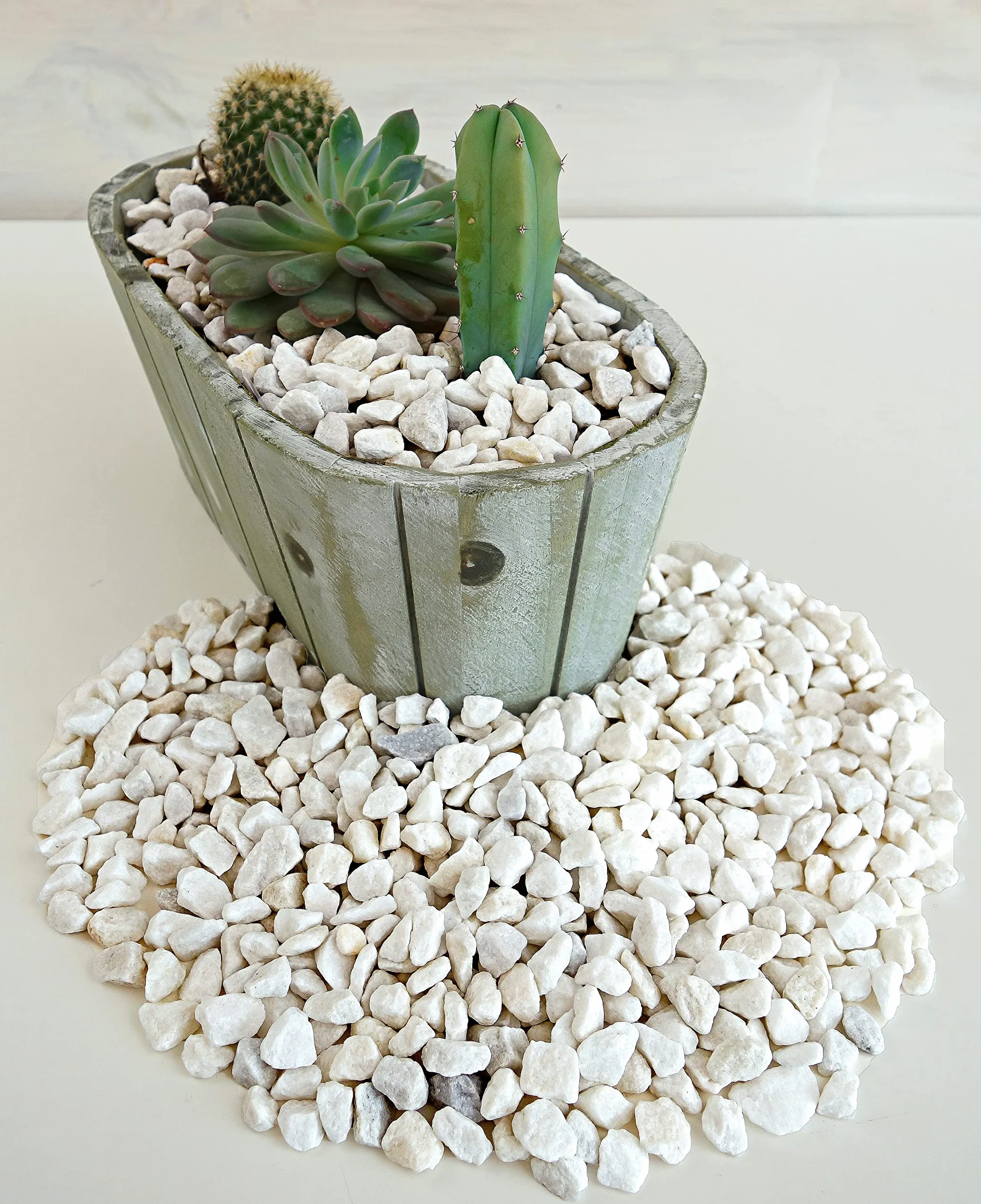 Grava Blanca 1,8kg - Piedras Decorativas - Grava Acuario - Piedras Decorativas para Jarrones - Piedras Acuario y Peceras - Piedras para Macetas - Grava Jardin (9-12 mm)