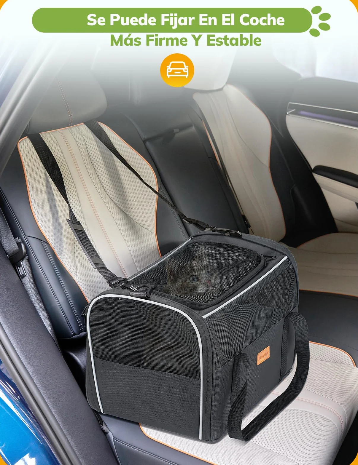 Morpilot Transportín Perro y Gato, Bolsa de Transporte Plegable y Transpirable con Correa de Hombro Ajustable, Ideal para Gatos y Mochila de Viaje para Perros Pequeños
