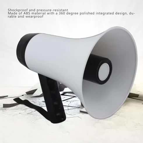 HEEPDD Megáfono Altavoz PA Bullhorn 30W Alarma Sirena Control Volumen Correa Deportes