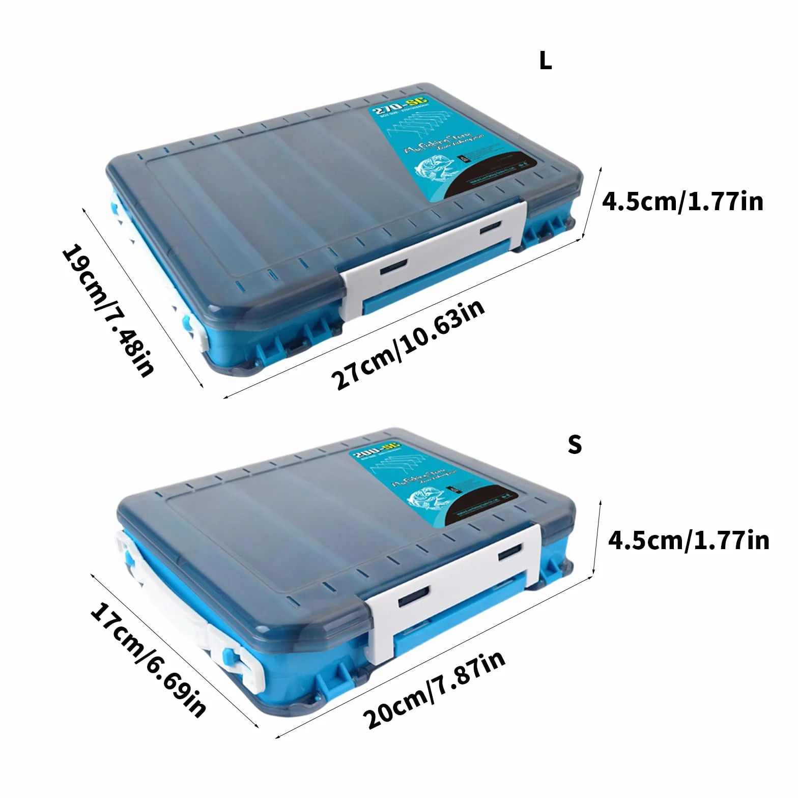 Caja de aparejos de doble cara para transportar señuelos de pesca transparentes, caja de almacenamiento, organizadores de aparejos de pesca, herramienta impermeable