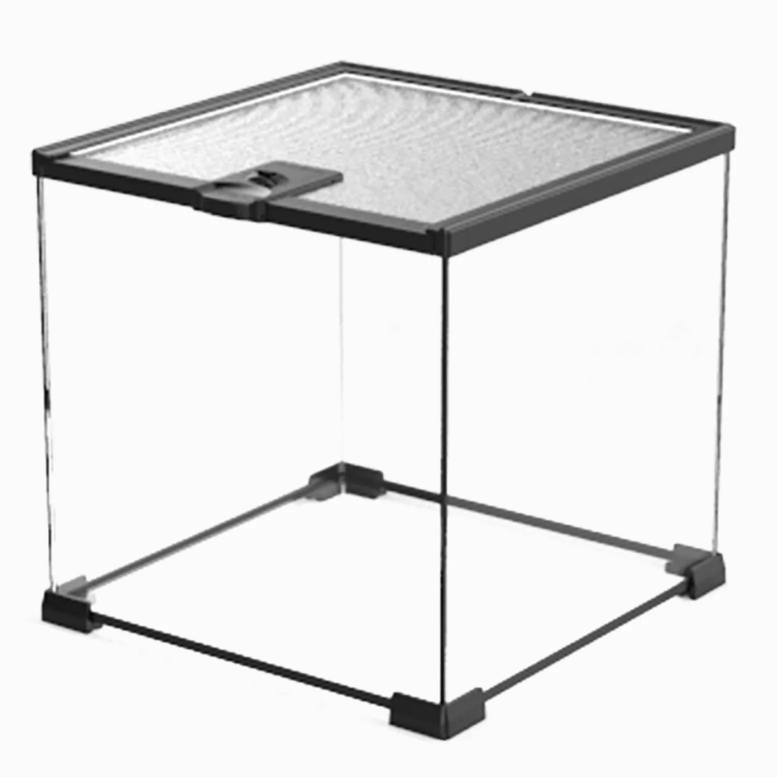 Tanque de Vidrio para Acuario de Reptiles, Caja de Transporte de alimentación de Anfibios Interior para Serpiente Tortuga Lagarto (30x30x29cm)