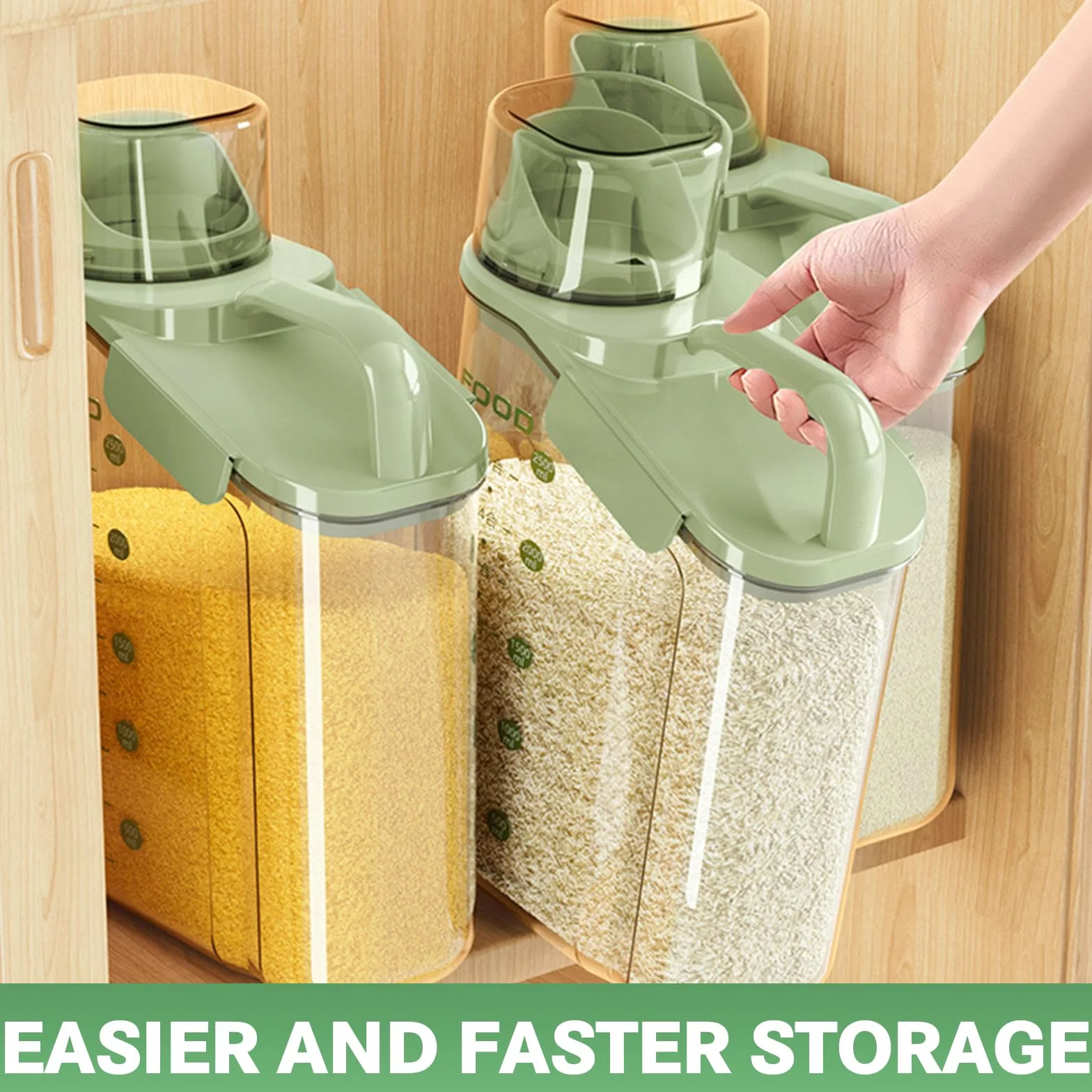 Contenedor Pienso Perros 3L Botes Cocina Almacenaje con Vaso Medidor Pienso Transparente Botes Hermeticos Cocina para Cereales Arroz Comida para Mascotas
