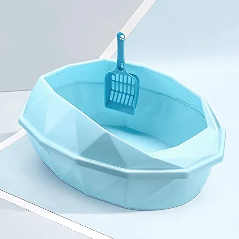 Cajas de Arena Caja de Basura de plástico Desmontable Caja de Arena semicerrada Anti-Splash Cat Roseable Catpans Mascotas Limpieza de Inodoro Suministros Arenero ​Gatos