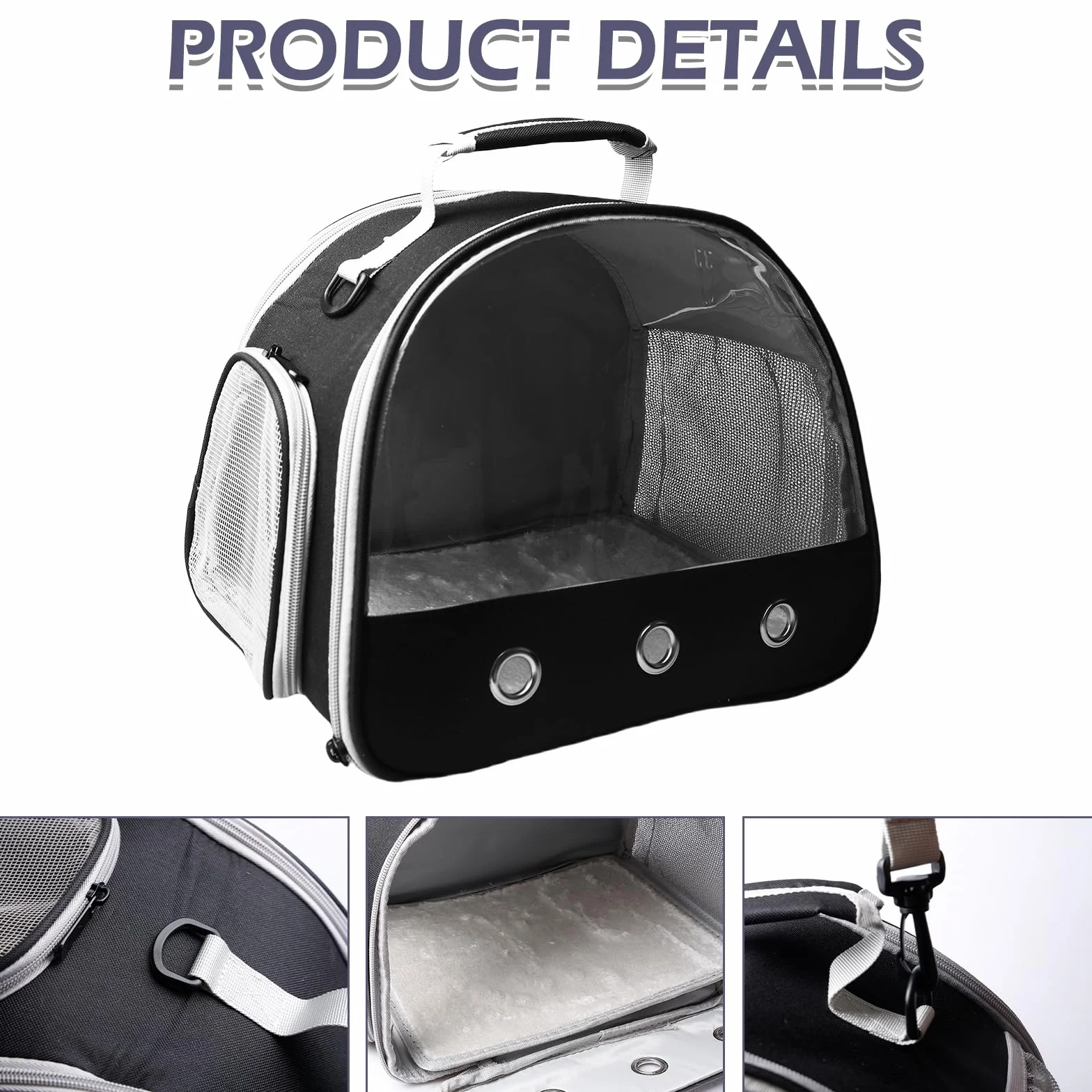 Transportbox Hamster, 30 x 25 x 25 cm, bolsa de transporte para gatos, perros, animales pequeños, bolsa de transporte para mascotas con apertura lateral, bolsas plegables para gatos, perros, conejos