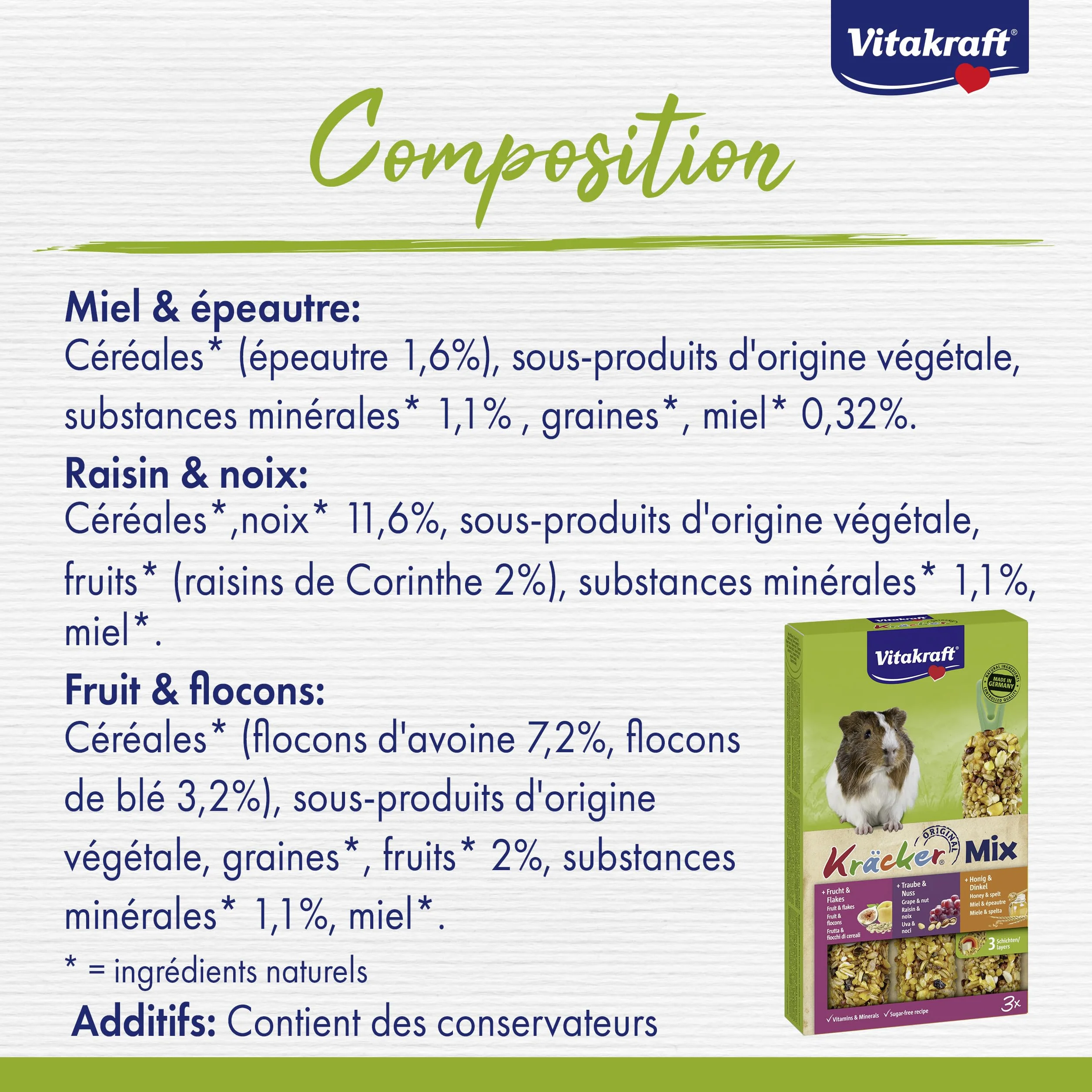 Vita Fuerza Kräcker Trio Mix 2 x paquete de 3 cobaya
