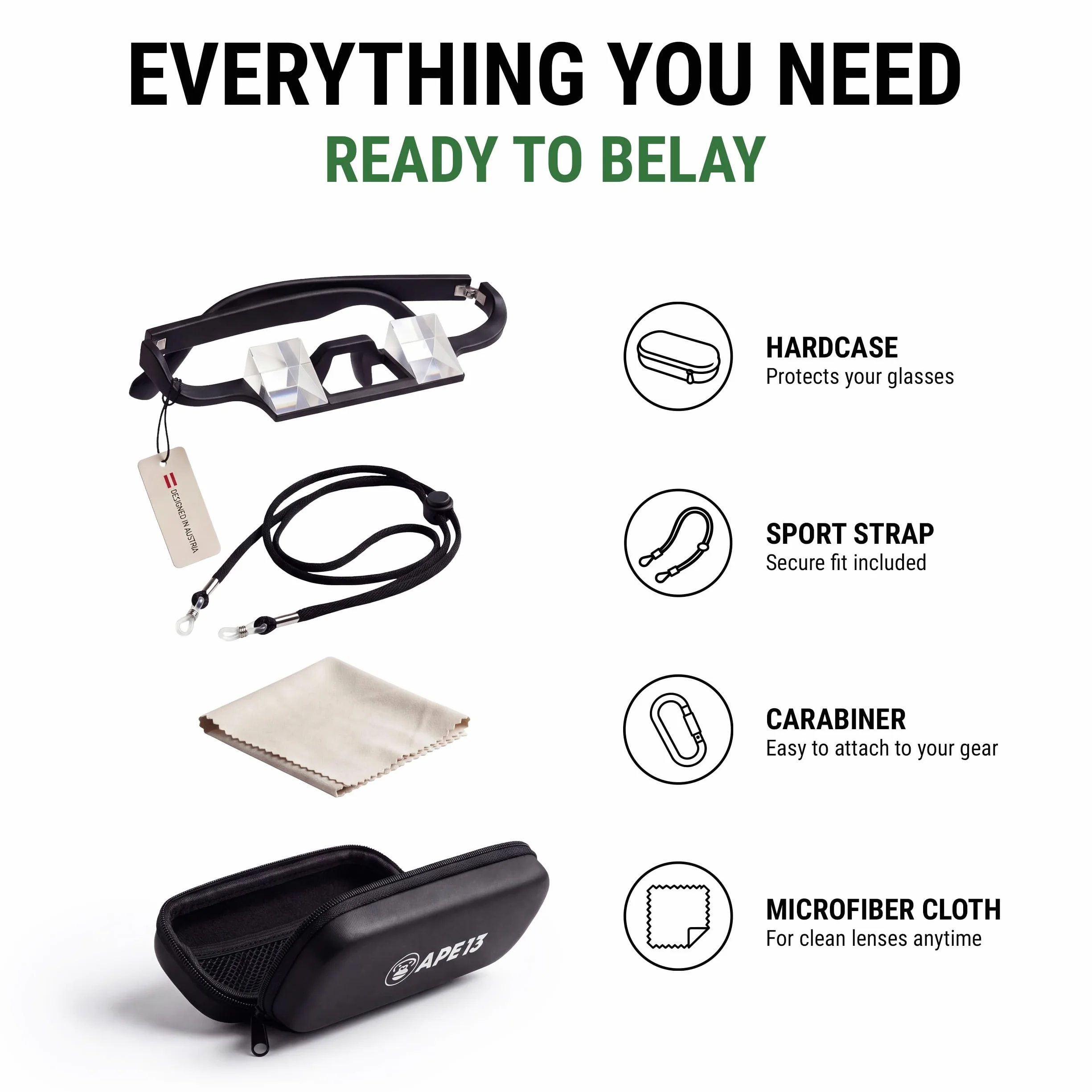Climbing Belay Glasses Gafas de escalada para asegurar con prisma ligeras resistentes
