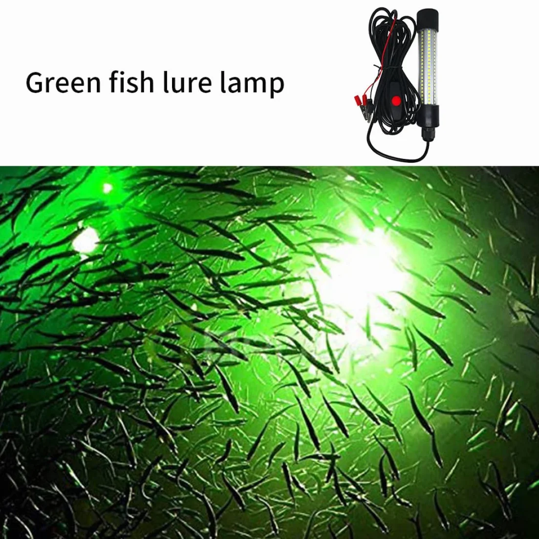 Lámpara de Pesca LED Sumergible IP68 DC/AC12-24V Verde Impermeable