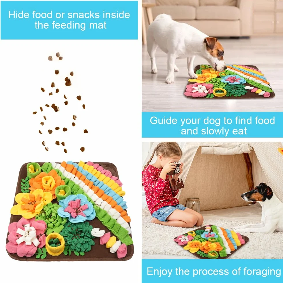 OSDUE Alfombra Olfativa Perros, 50cm Lavable a Máquina Snuffle Mat para Perros Portátil Interactiva Almohadilla Olfatear Mascotas Estera de Alimentación Lenta para Mascotas Entrenamiento de Forrajeo
