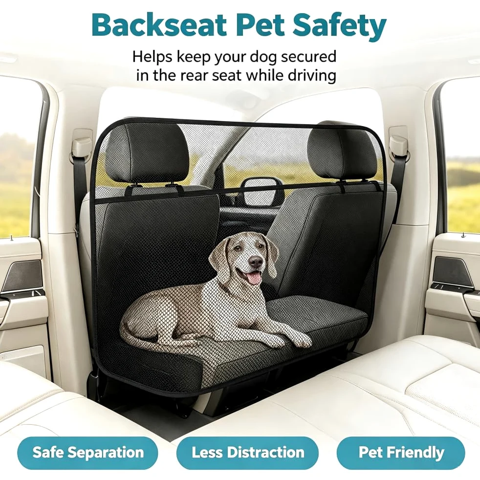 Red Coche para Perros para KIA Seltos | Barrera para Mascotas Coche Ajuste Red para Perros Coche Barandilla Multifuncional Perro Maletero
