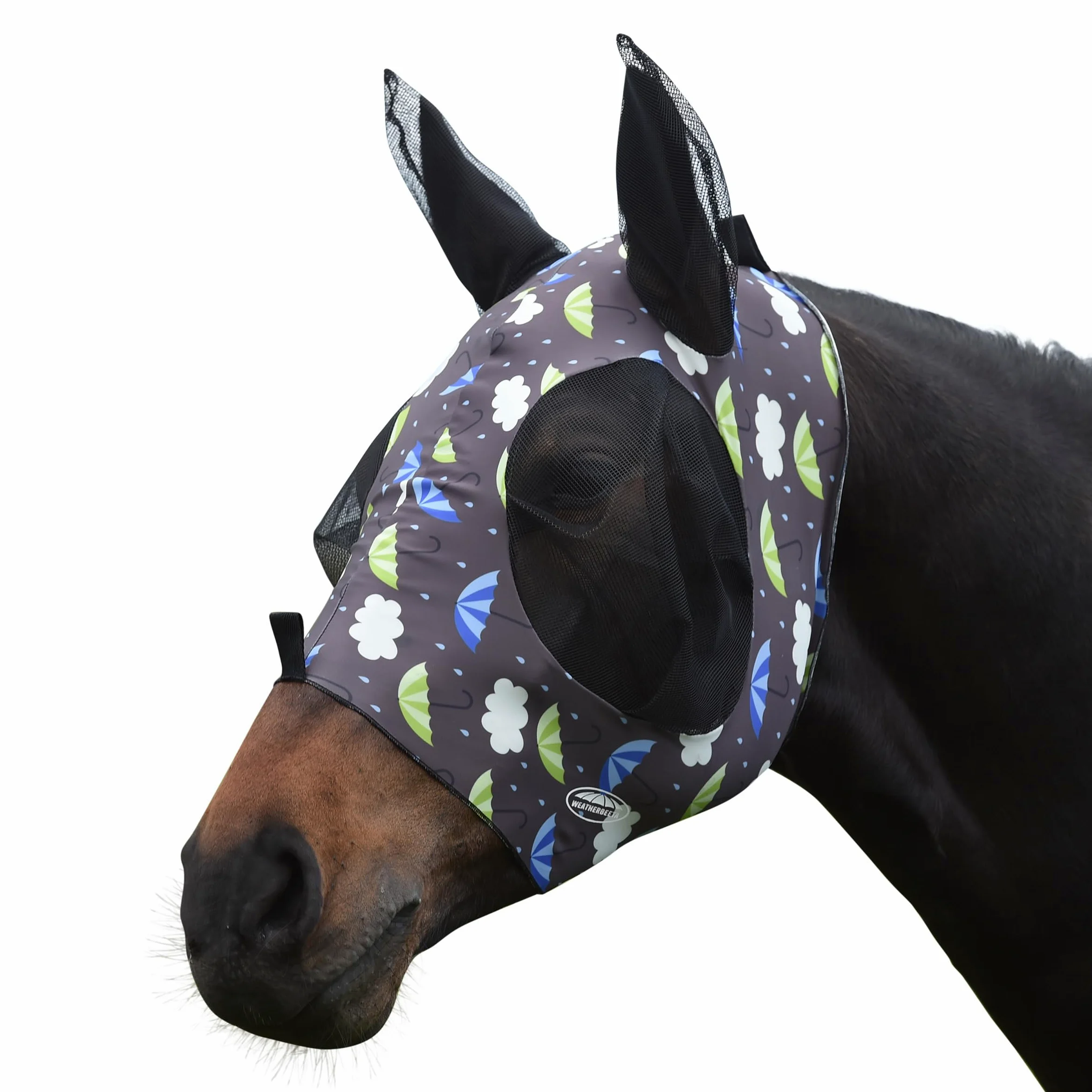 Weatherbeeta Stretch Bug Eye Saver with Ears 1002938 - Umbrella Print Weatherbeeta Mask Size - Full