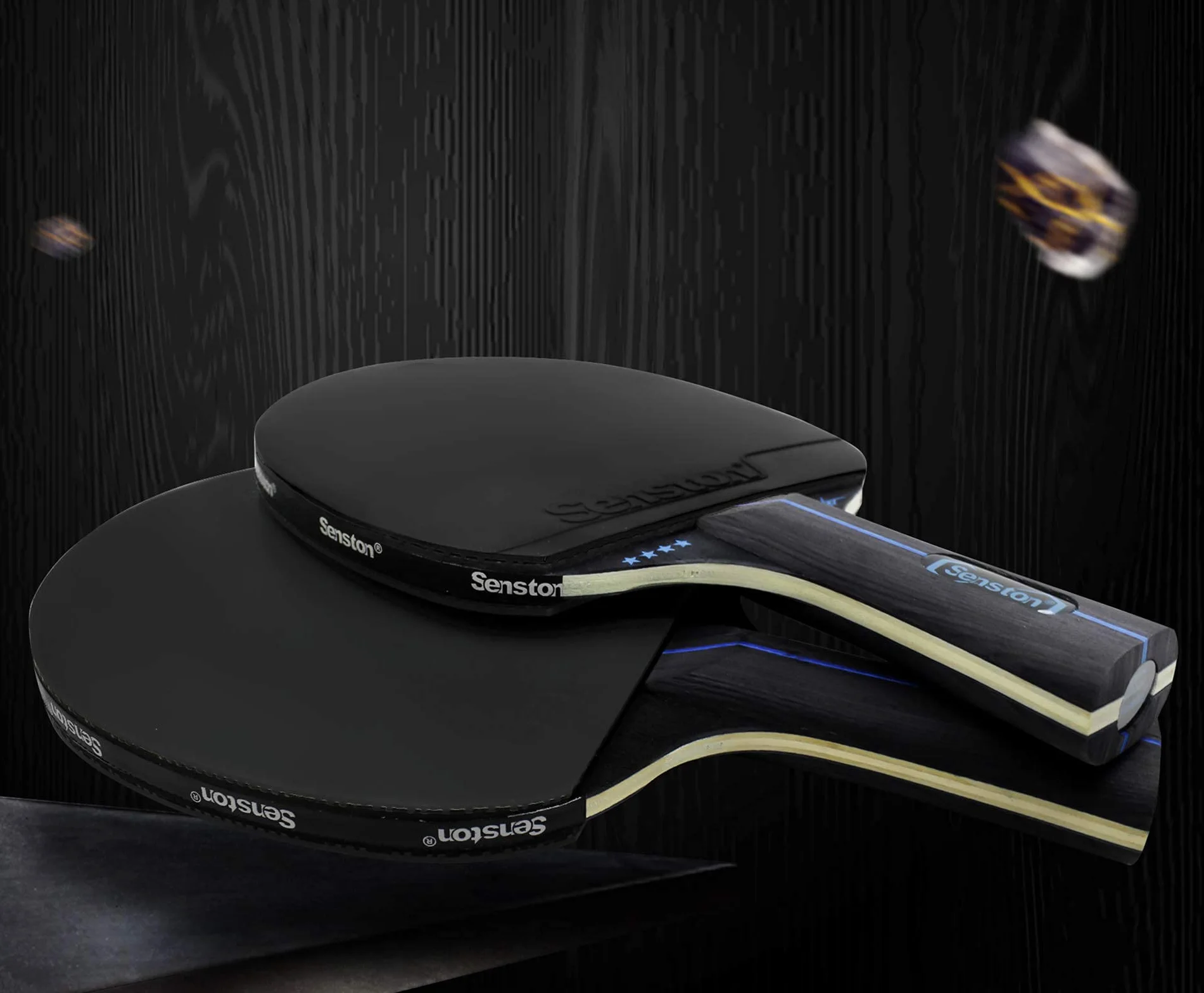 Senston Raqueta de Tenis de Mesa Set de 2 Jugadores, Paleta de Ping Pong con Estuche