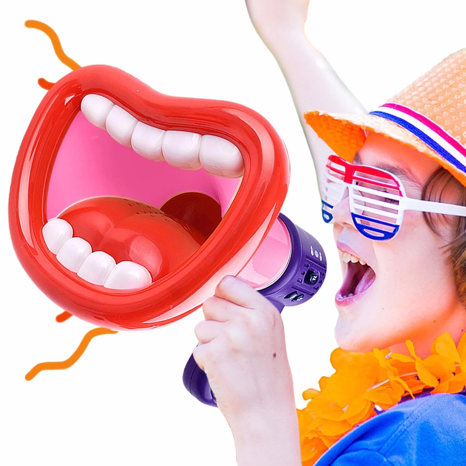 Altavoz de trompeta Mini megáfono portátil para niños con grabación y reproducción