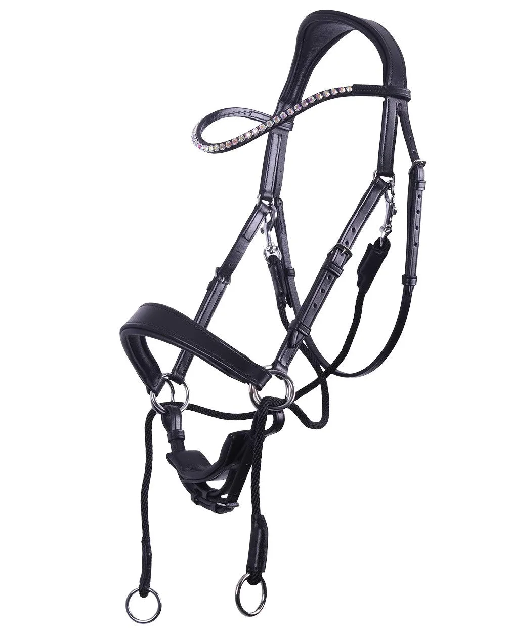 QHP Sunna - Trenza sin mordeduras, talla: WB, color: negro